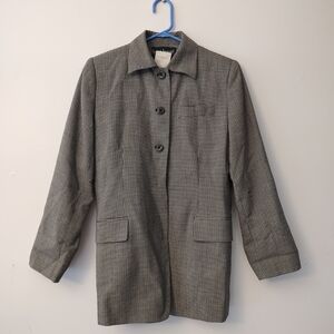 Vintage Harve Benard Single Breasted Wool Houndstooth Overcoat Jacket Blazer 4